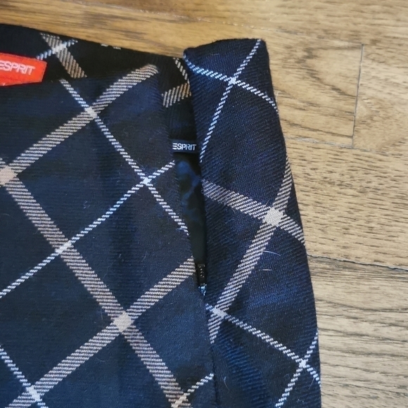 VINTAGE Esprit Miniskirt Brown Plaid Wool-blend 6 - Picture 4 of 5